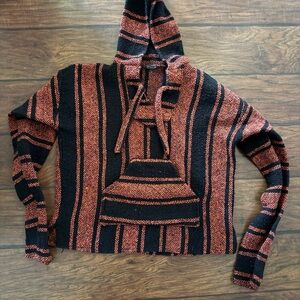 EARTHBOUND Black and Red Striped Cowl Sweater